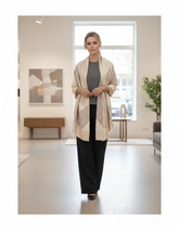 Kaschmirschal 185x65 Damen klassisch Beige Weiss  S25